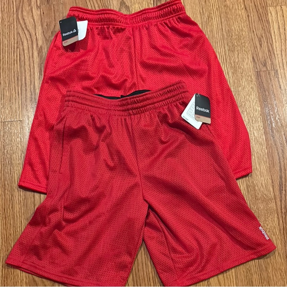 Reebok Kids' Red Athletic Mesh Shorts - 2 Pack